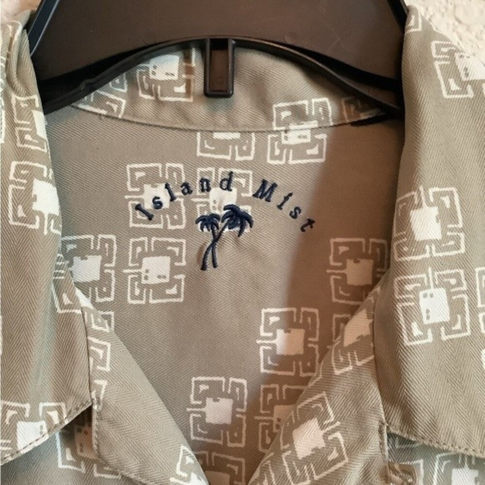 Men tropical Island colorblock patchwork Button-Front Hawaiian Bohemian Shirt - Picture 4 of 7